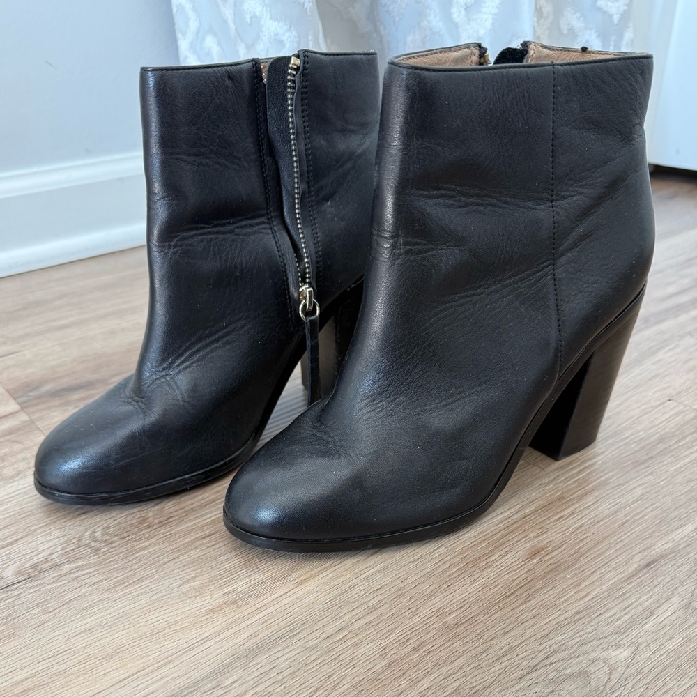 Black Leather Ankle Boots